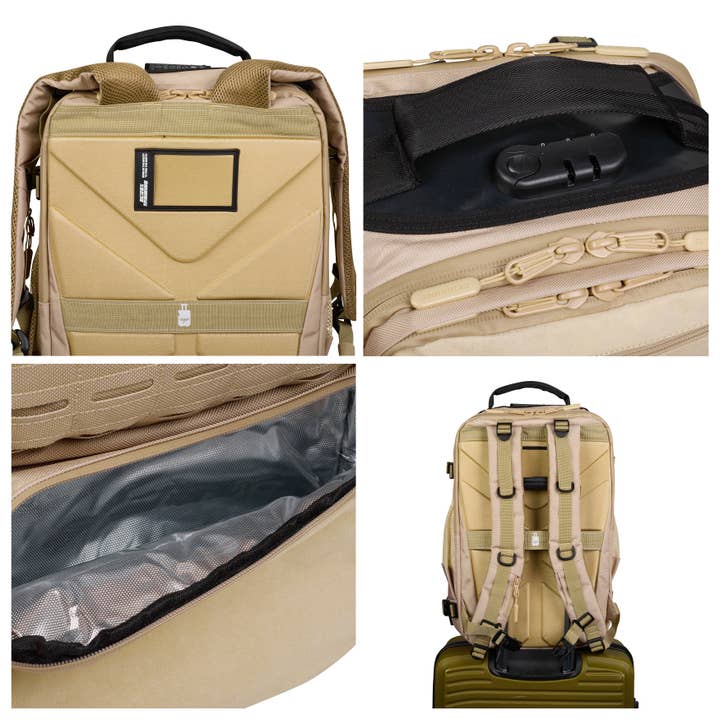 Elitex Training - Wholesale Backpack - Unisex - Pro Series 45L Cream Khaki Backpack2