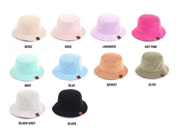 Naomi's Happy Place Shop - Wholesale Bucket Hat - Women's - CC Terry Cloth Bucket Hat3