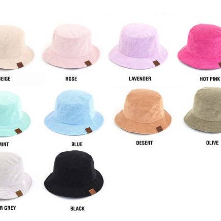 Naomi's Happy Place Shop - Wholesale Bucket Hat - Women's - CC Terry Cloth Bucket Hat3