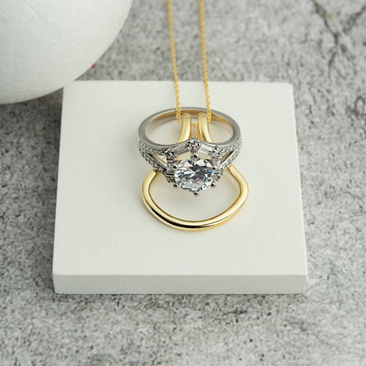 Dainty Pendant Wedding Ring Keeper Necklace for wholesale by Gowa Design