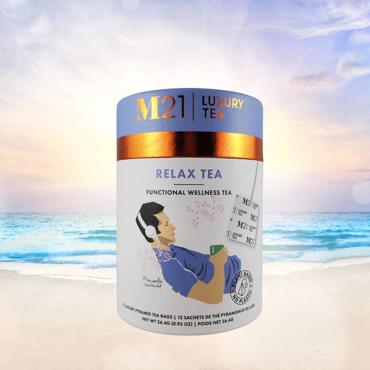 Tega Organic Tea - Wholesale Health/Detox Tea - Relax Luxury Organic Herbal tea - 12ct & 24ct Canister