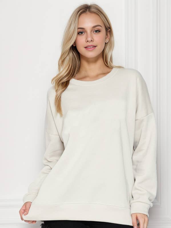 Burgundy Apparel - Wholesale Sweatshirt - Women's - SOLID FLEECE OVERSIZED SWEATSHIRT (NEW COLORS)0