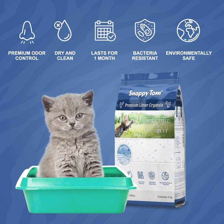 Snappy Tom Pet Supply - Wholesale Cat Litter - Snappy Tom Crystal Litter® - Natural Blue Crystal Cat Litter8