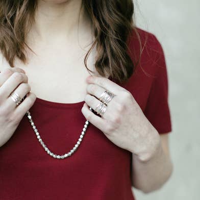 Fair Anita - Wholesale Band/Stacked Ring - Sterling Stacking Rings - Textured2