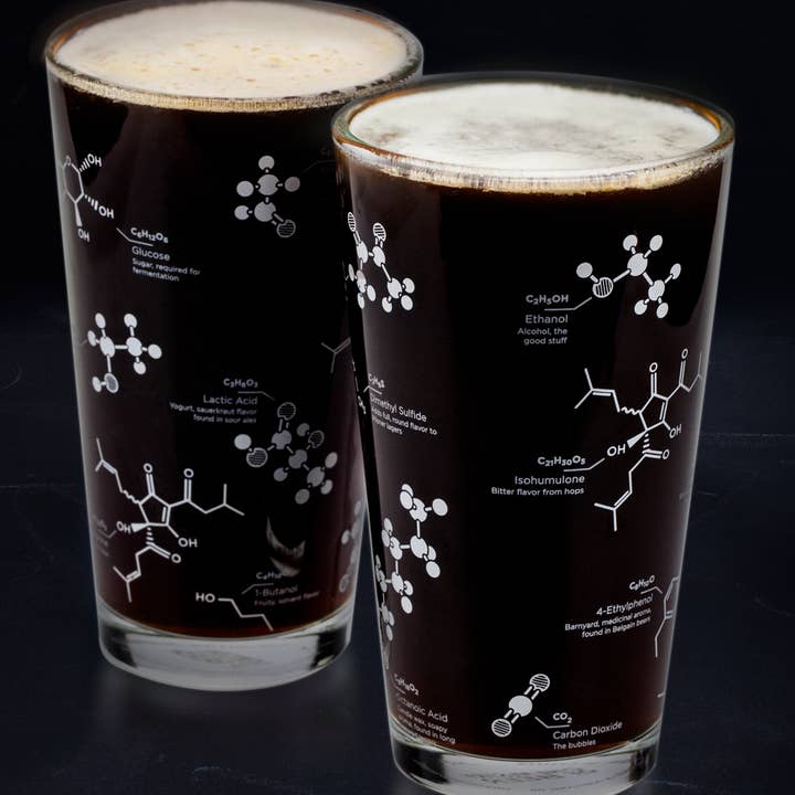 Cognitive Surplus - Wholesale Beer Glass/Mug - The Science of Beer Pint Glass Set (Case of 4 - 8 Pints)