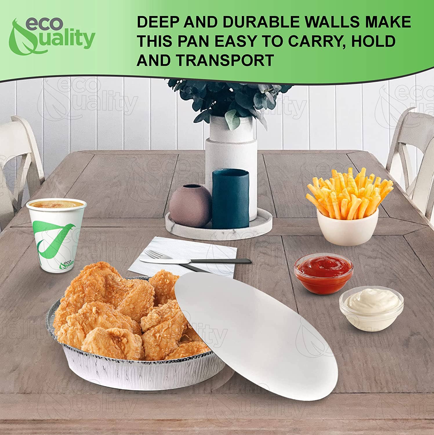 EcoQuality - Wholesale Disposable Plate - 9" Disposable Round Aluminum Foil Food Pans5