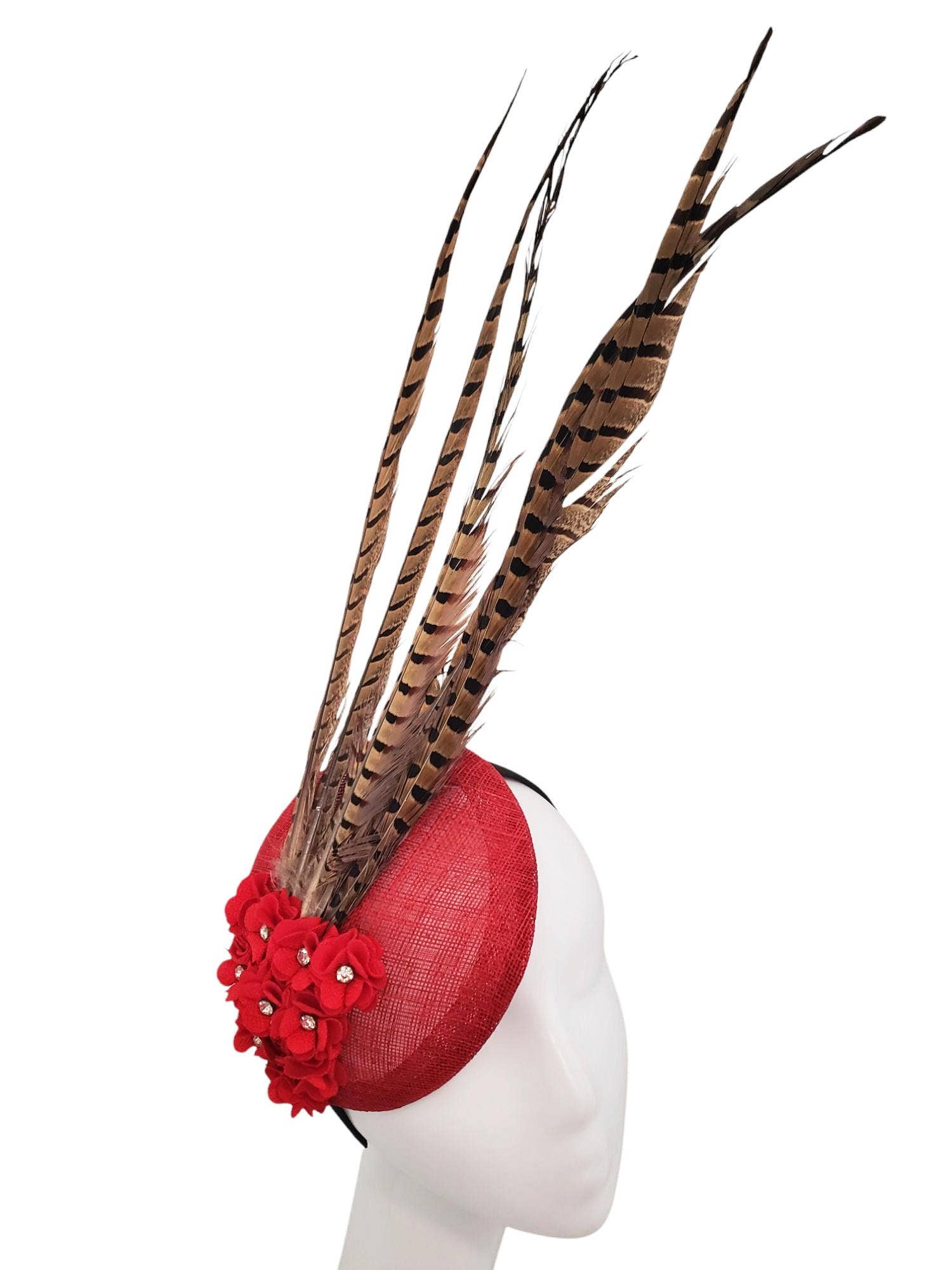 Rehoboth Hats - Wholesale Fascinator Hat - Women's - Sinamay Pillbox Hat with Pheasant Feathers for Events9
