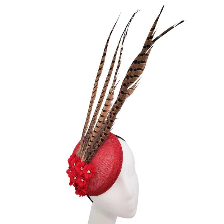 Rehoboth Hats - Wholesale Fascinator Hat - Women's - Sinamay Pillbox Hat with Pheasant Feathers for Events9