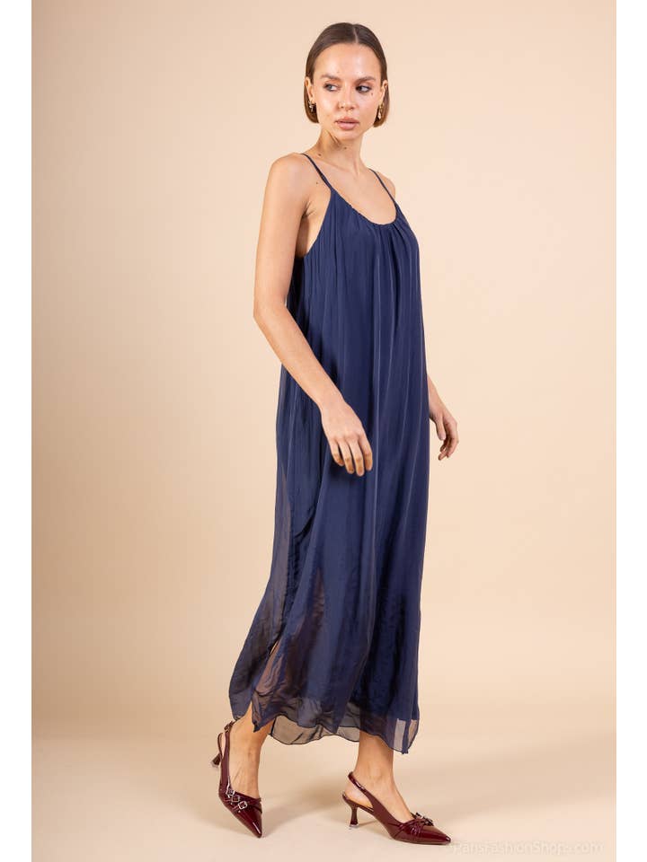 Shyloh - Wholesale Dress - Women's - Long silk dress with adjustable straps 3048013