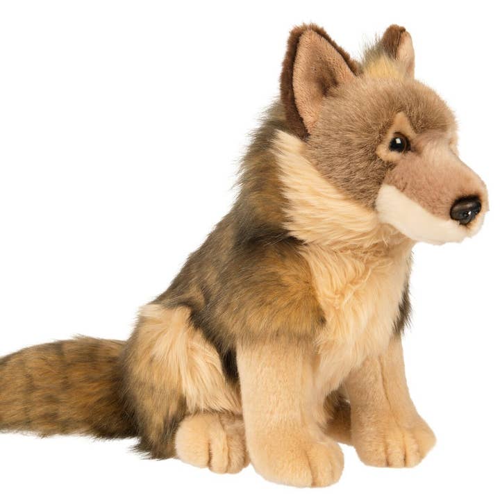 Uni Toys - Wholesale Stuffed/Plush Toy - Kids & Baby - Wolf, sitting - 25 cm (height) - cuddly/plush toy