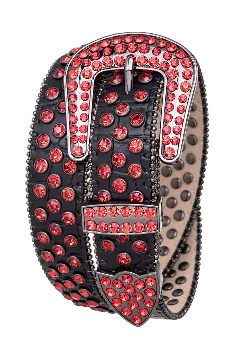 Rope & Spurs - Wholesale Belt - Kids - Kid Size Sparkle Crystal Leather Belt3