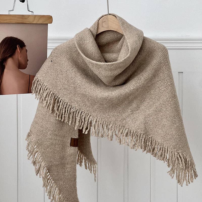 Dipped Shop – wholesale Scarf – Women's – Tassel Solid Color Knit Shawl Scarve DPS16074