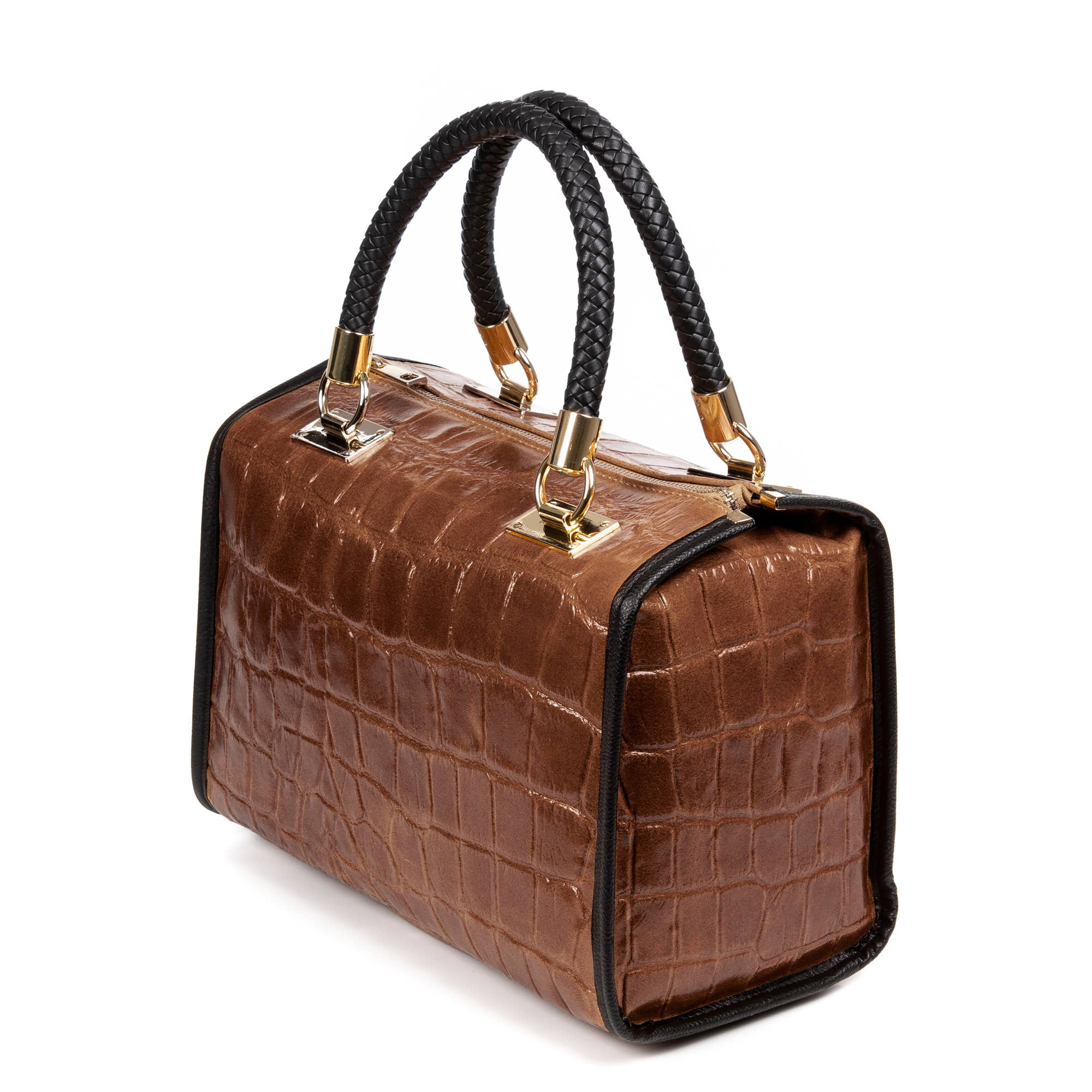 Couro Catena Saco tote. Pele autêntica Camurça Crocodilo Grande. para venda a revendedores na Faire2