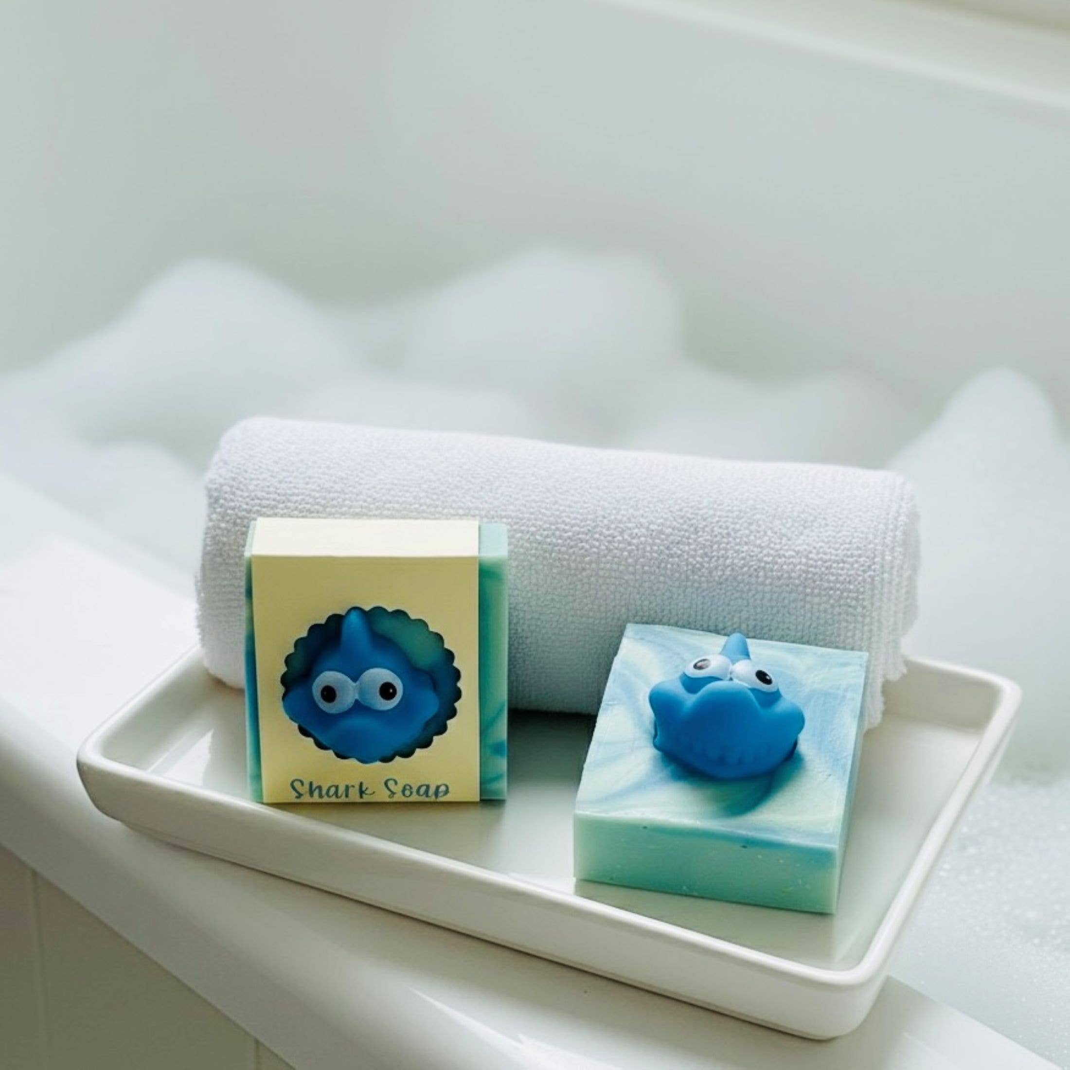 SARATOGA SOAP COMPANY - Wholesale Bar Soap - Shark Handmade Soap Bar for Kids VEGAN COLD PROCESS4