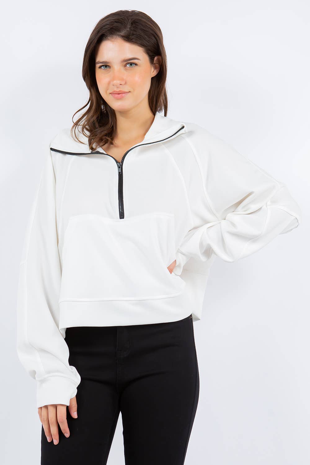 Eldridge Fashion – Großhandel Sweatshirt – Damen – SCUBA LULU TRICHTERHALS6