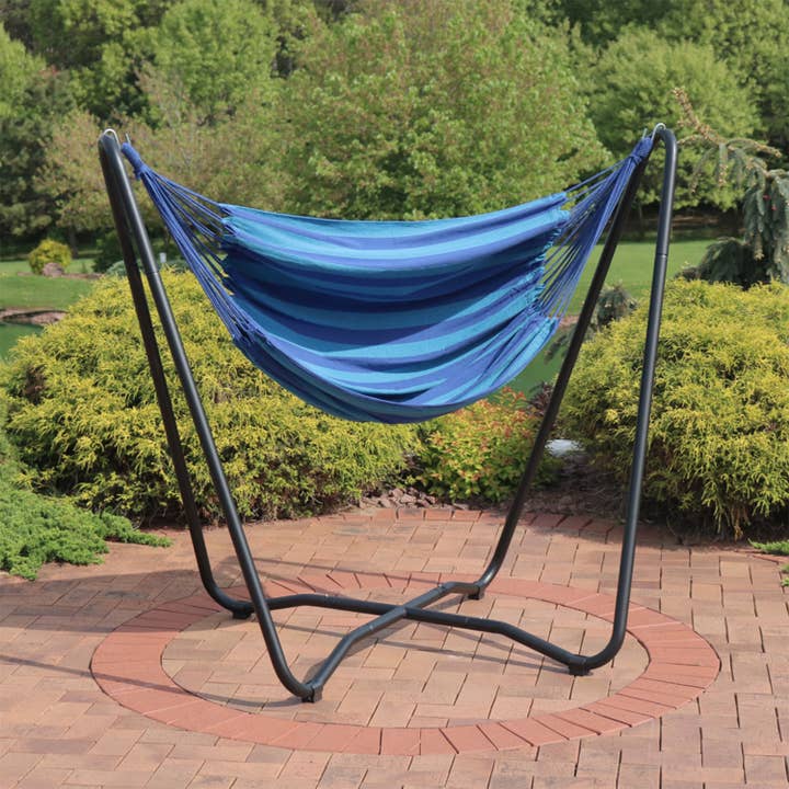 Sunnydaze Decor - Wholesale Hammock - Cotton Hammock Chair with Space Saving Stand - Beach Oasis4