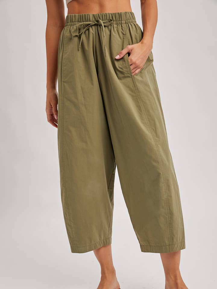 PAPERBAG-STYLE DRAWSTRING BARREL PANTS for wholesale by Bluivy