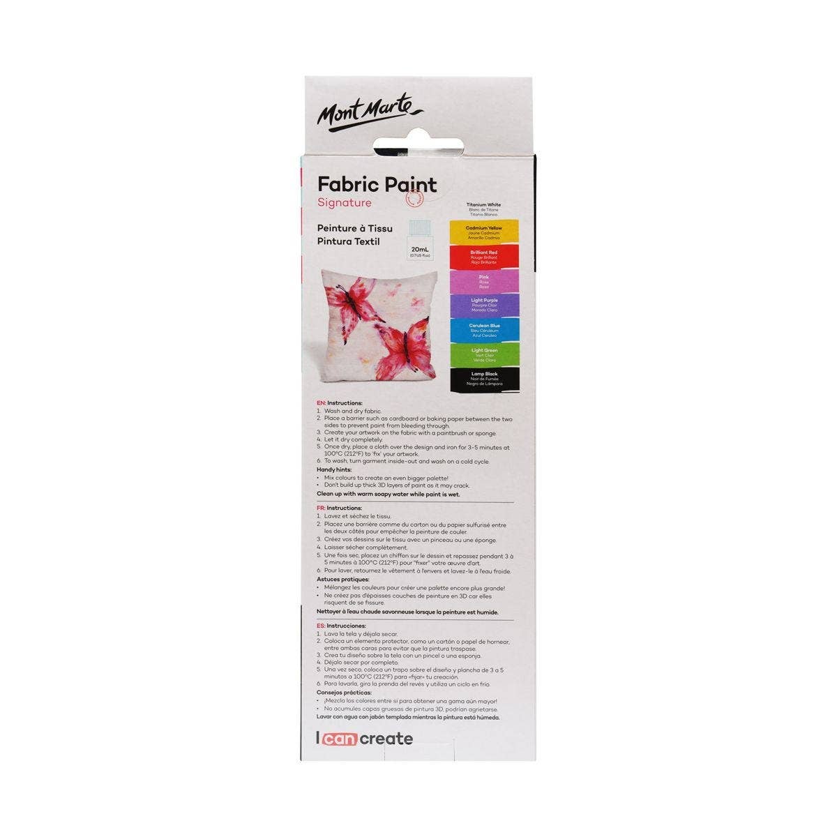 Mont Marte Usa, Inc. - Wholesale Paint Set - Fabric Paint Set Signature 8pc x 20ml (0.7oz)1
