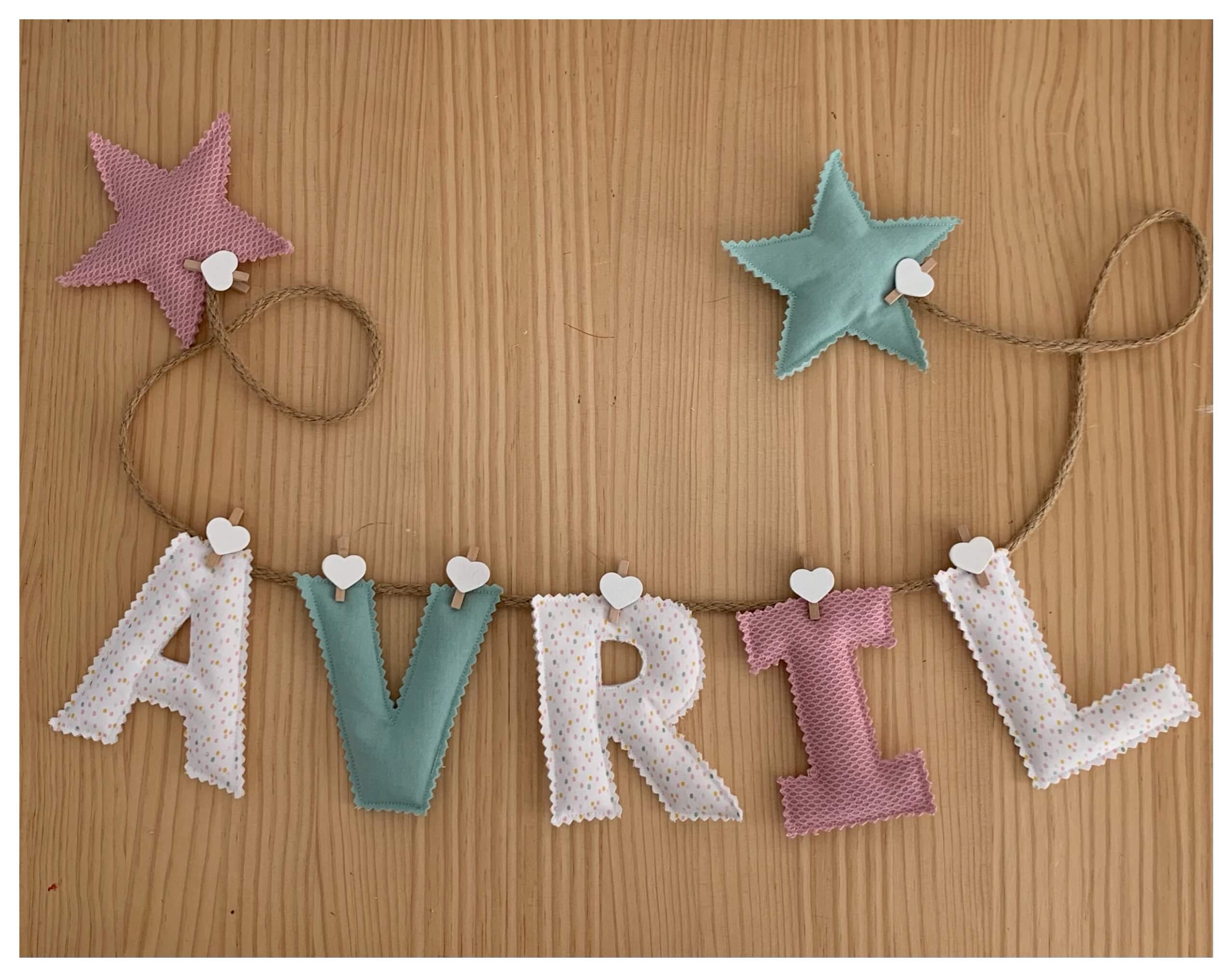 Nalí Kids - Wholesale Bunting/Garland - Name garland (Various fabrics) Price per letter7