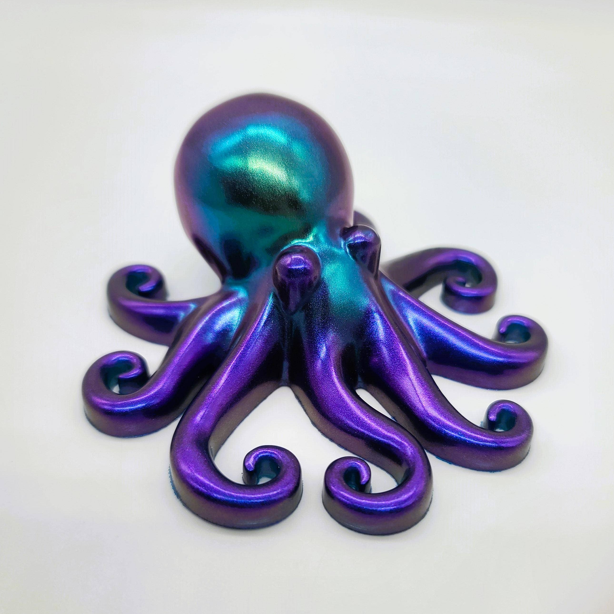 Slightly Askew Art - Wholesale Decorative Tabletop Object - Eco-Friendly Epoxy Resin Octopus with Holographic Mica4