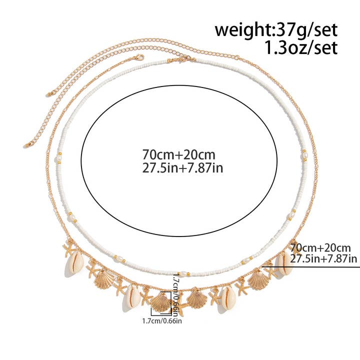 Dipped Shop - Wholesale Belt - Women's - Boho Starfish Conch Pendant Waist Chain DP25D73510