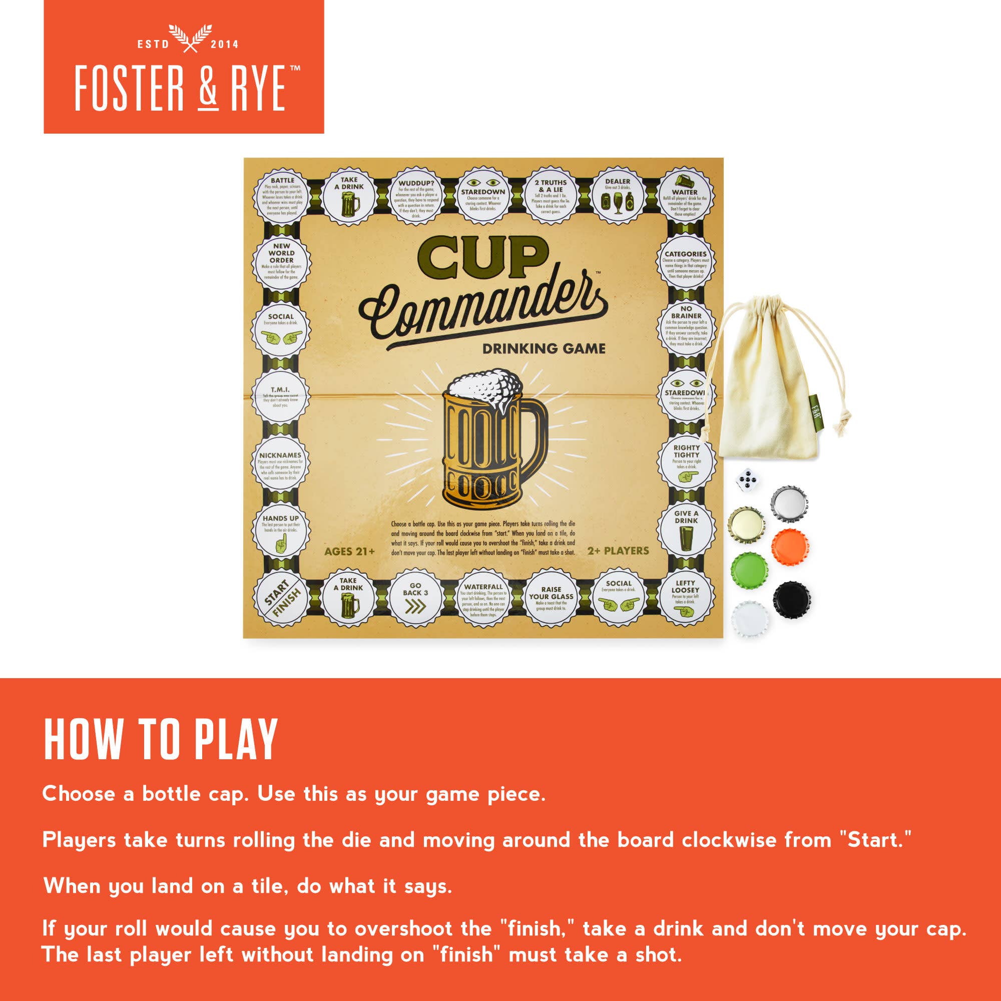 Foster & Rye - Wholesale Board Game - Cup Commander Board Game for Adults3