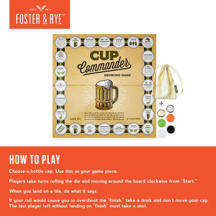 Foster & Rye - Wholesale Board Game - Cup Commander Board Game for Adults3