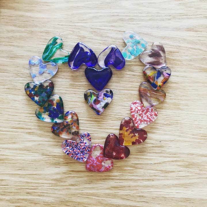 Foster's Beauties - Wholesale Keepsake Coin/Token - Kilnformed Glass Pocket Hearts1