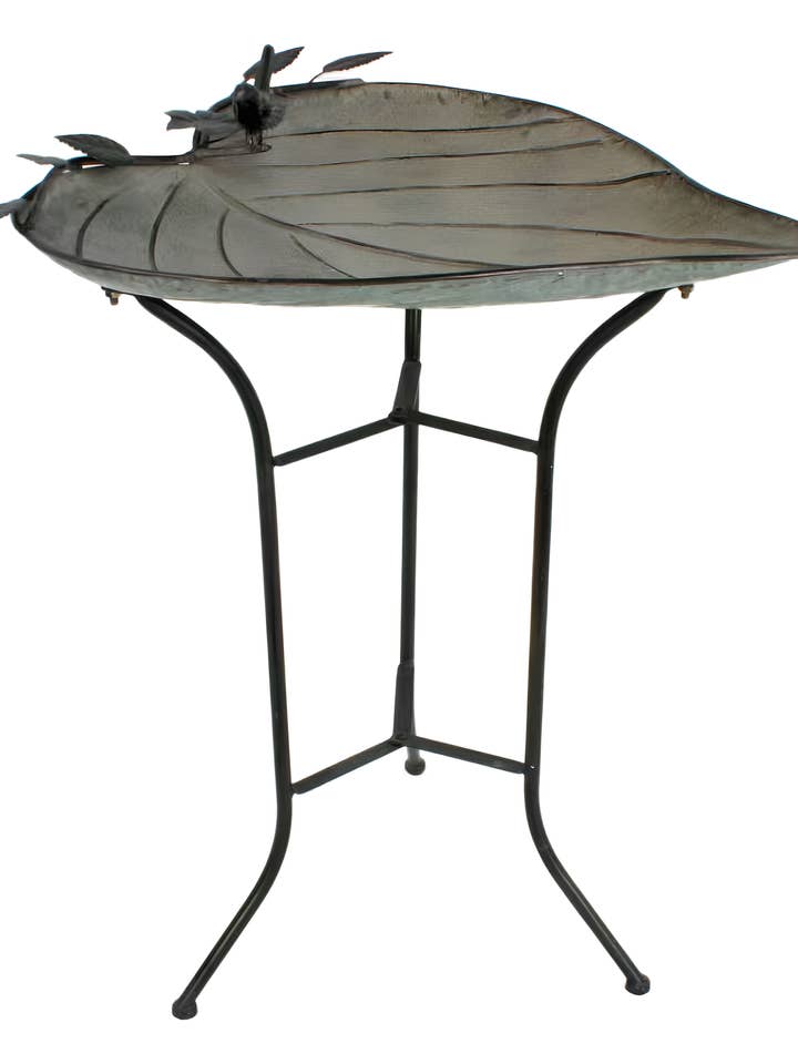 Metal Leaf Bird Bath and Feeder for wholesale by Continental Art Center