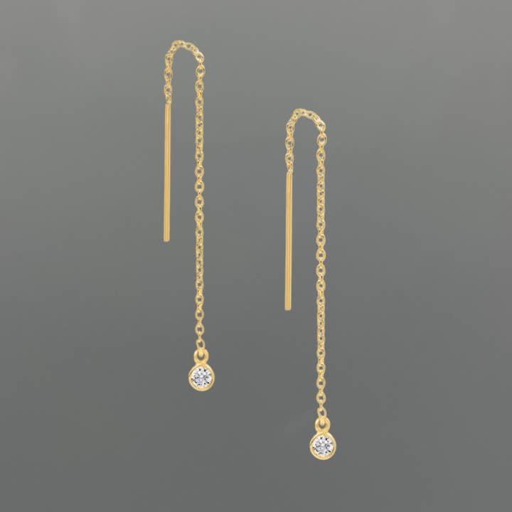 Something Silver – wholesale Hängande örhängen – CZ Bezel öronträdare1