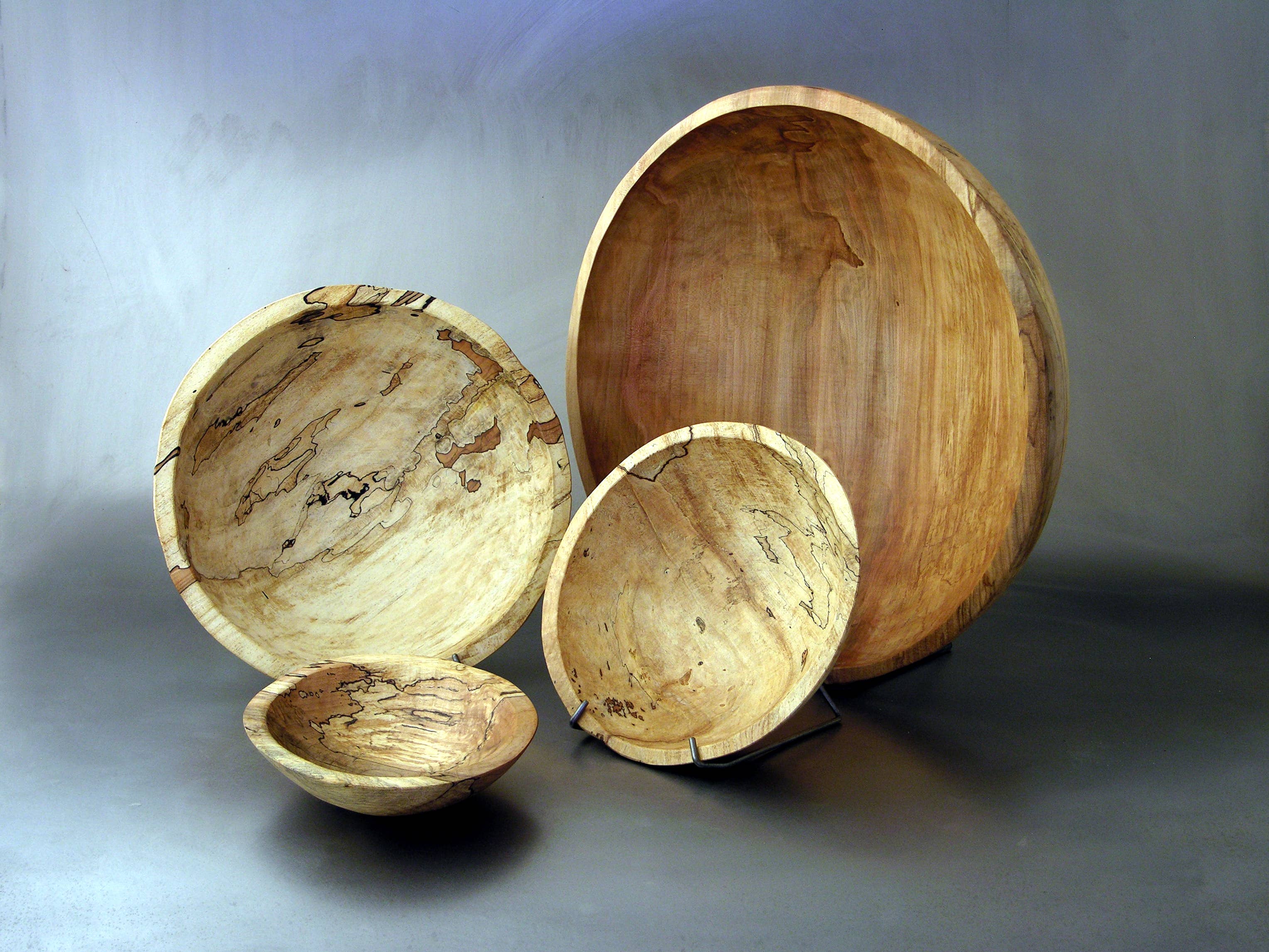 Petermans Boards and Bowls Inc. - Wholesale Serve Bowl - 15" SPALTED/AMBROSIA MAPLE ROUND BOWL9