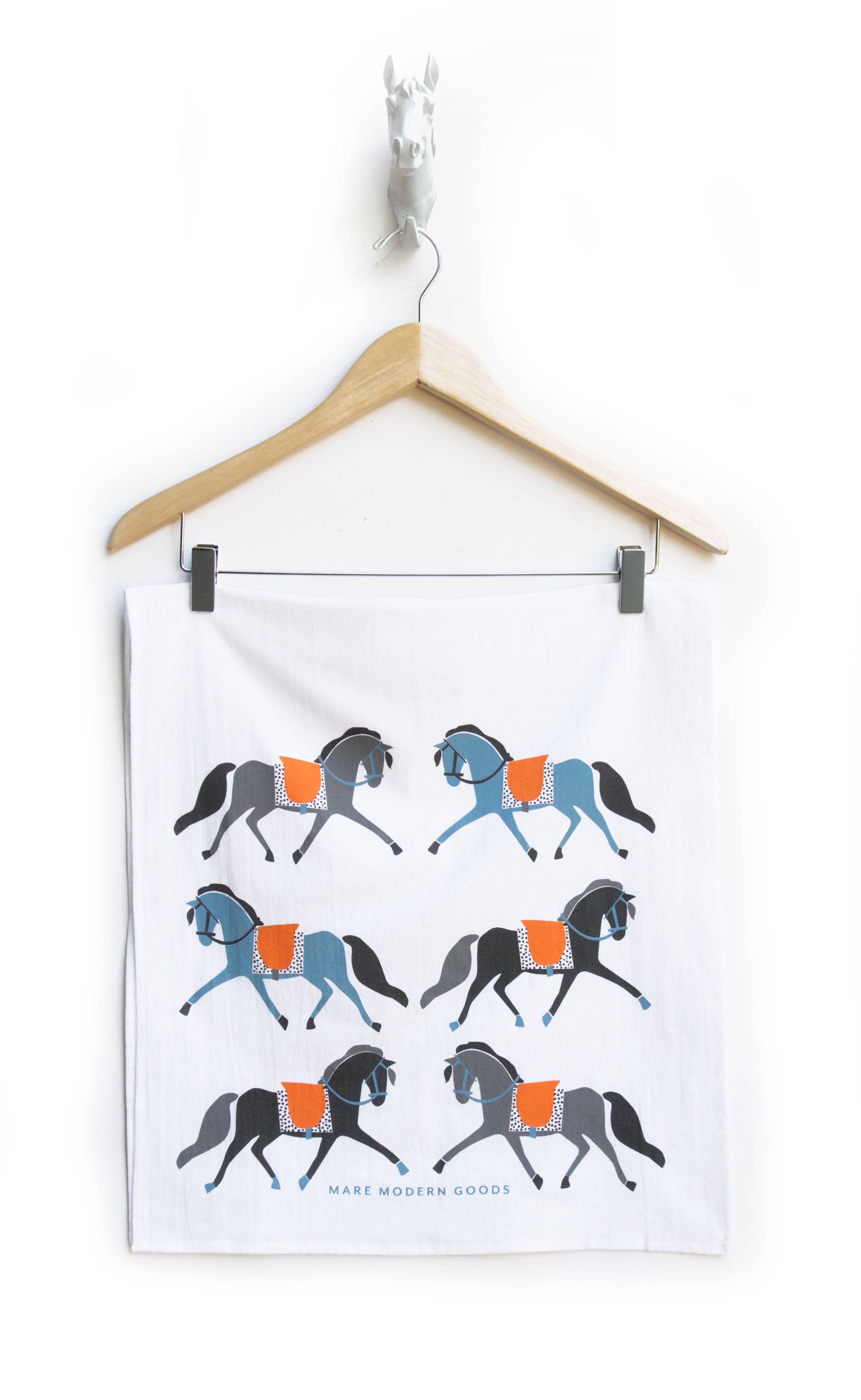 Tea Towel: Dressage Ponies for wholesale by Mare Modern Goods