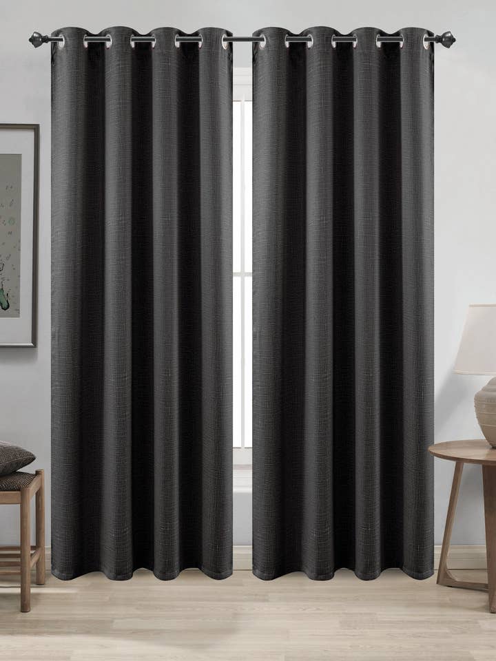 EMBOSSED THERMAL BLACKOUT WINDOW CURTAIN WITH 8 GROMMETS BT442 for wholesale by Jenin Home Furnishing Inc