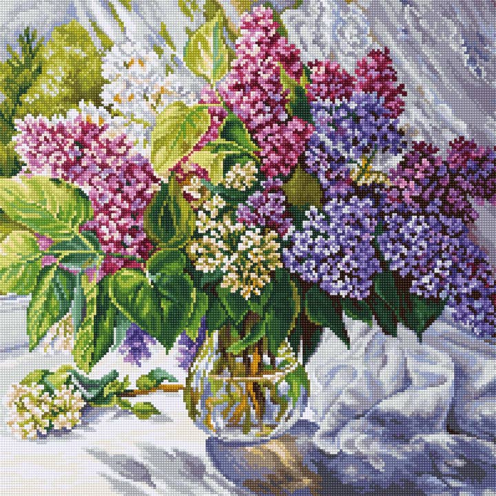 Cross Stitch Kit Luca-S - Lilac Bouquet, B7015 for wholesale by Luca-S