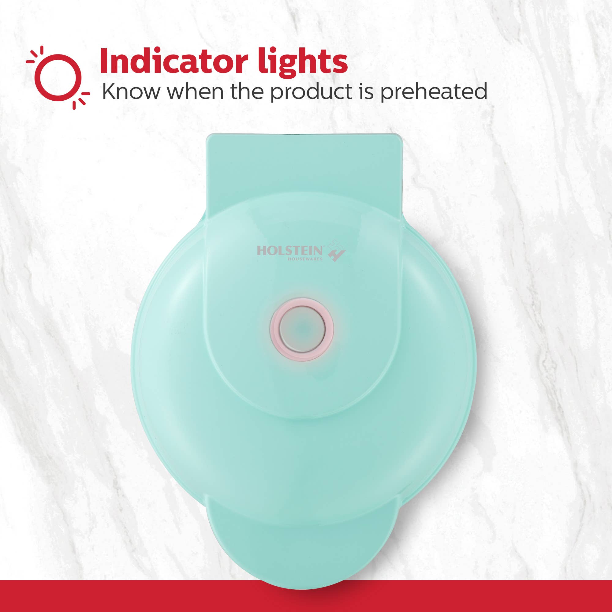 Holstein Housewares - Wholesale Kitchen Appliance - Personal Waffle Maker - 4 inch Mini - Assorted Colors 39