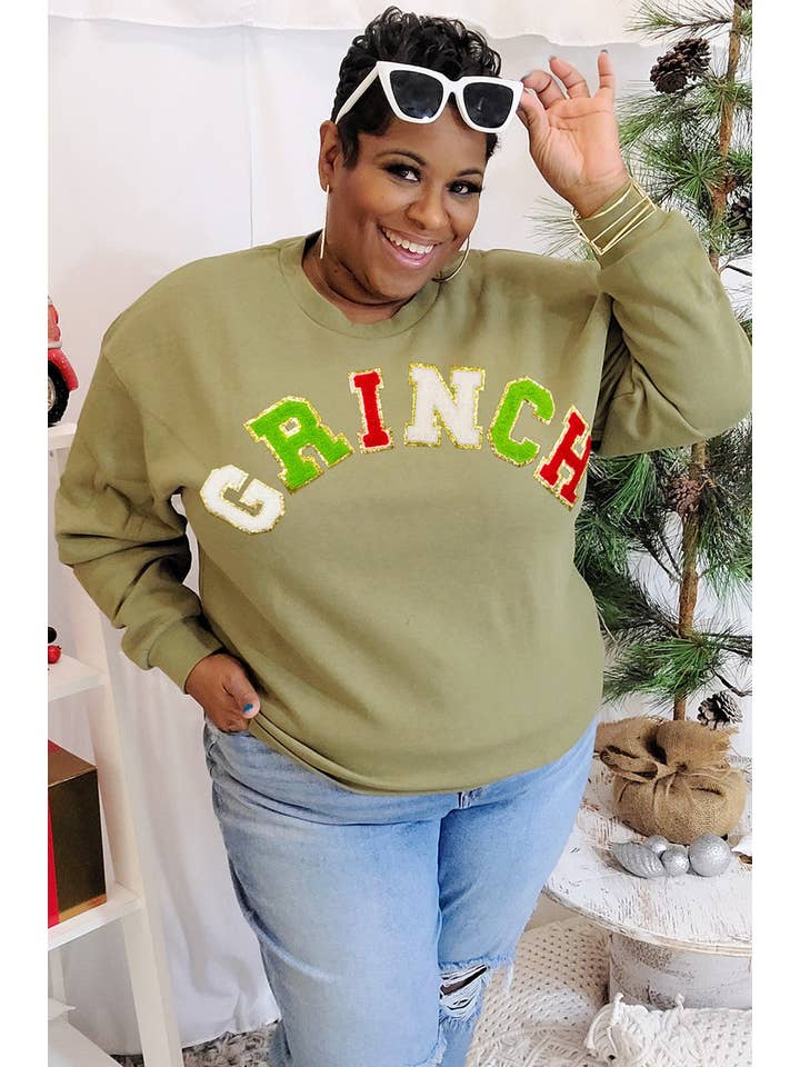 Sugar Stitch - Wholesale Graphic Sweatshirt - Women's - Grinch Ideal Chenille Sweatshirt1