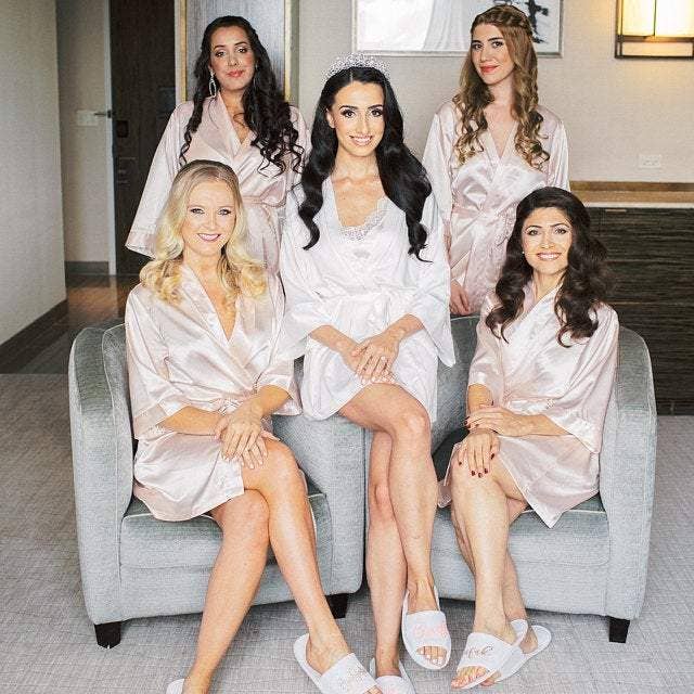 GiftsbyPR - Vendita all'ingrosso Vestaglia - Donna - Vestaglie da sposa e damigella in raso seta avorio13