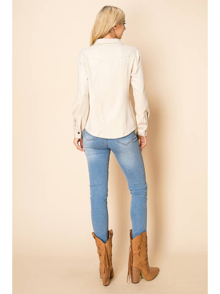 W.A.Y. --Wonderful And Young - Wholesale Shirt - Women's - W.A.Y Suede Snap Shirt