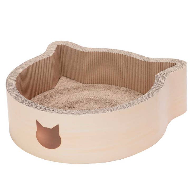 MOON-X USA, INC. – wholesale Pet scratcher – Cat – Cat-headed Scratcher Bed Large (Birch)2