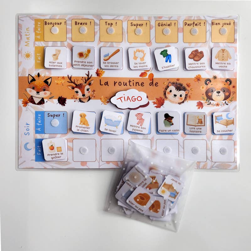 ColorFall Editions - Wholesale Learning Cards - Kids & Baby - Morning & Evening Routine Chart for Children - Autumn2