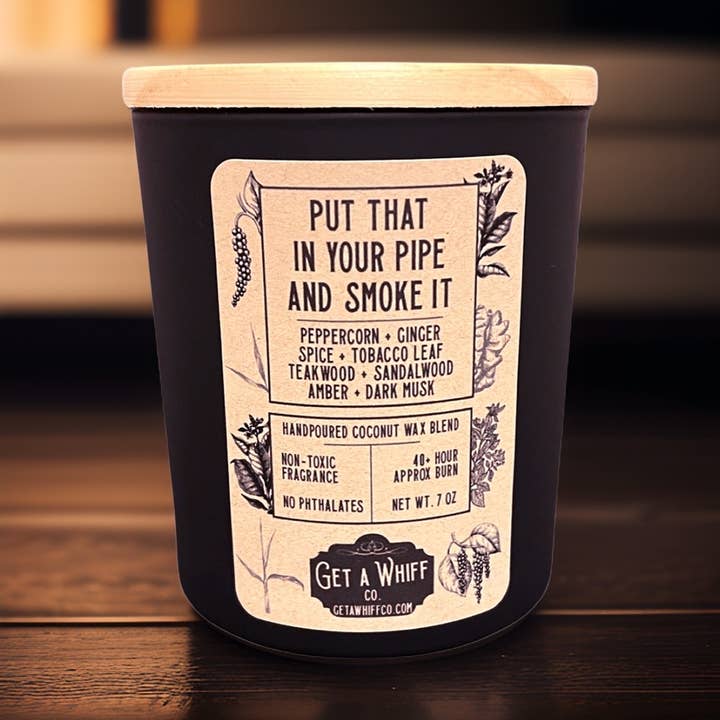 Tobacco & Teakwood Soy/Coconut Candle | Non Toxic Candle for wholesale by Get a Whiff Co.