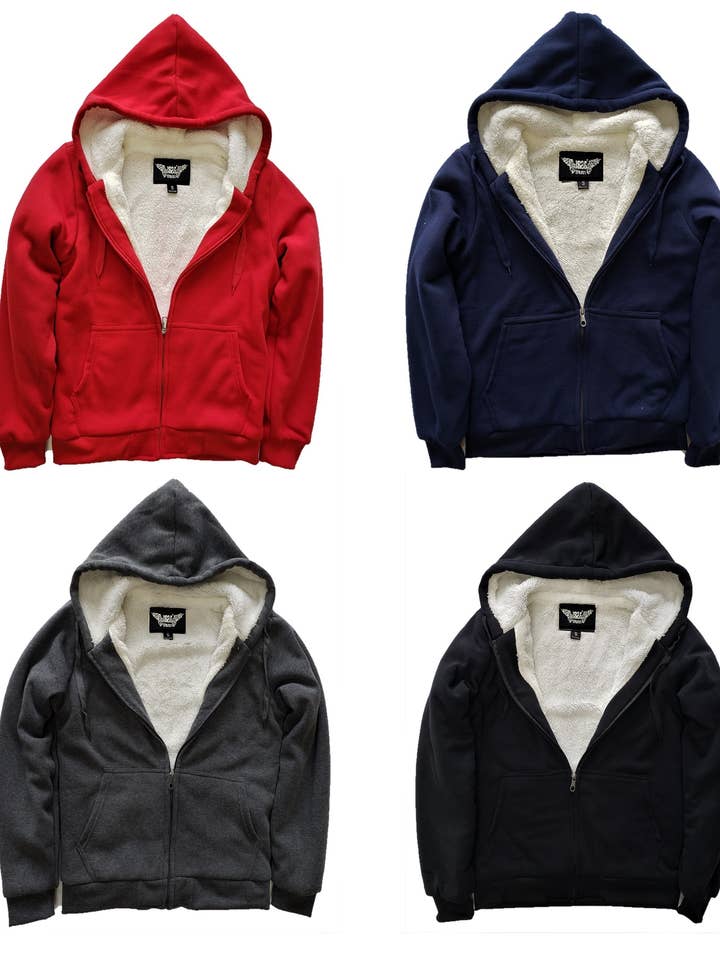 1826 - Wholesale Hoodie - Women's - Fleece Hoodies with White Sherpa Lining Junior and Plus Size1