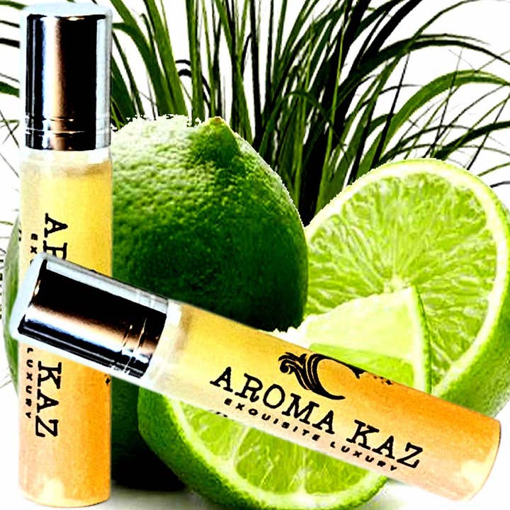 Lemongrass & Limes Roll On Perfume Fragrance Oil for wholesale by Aroma Kaz
