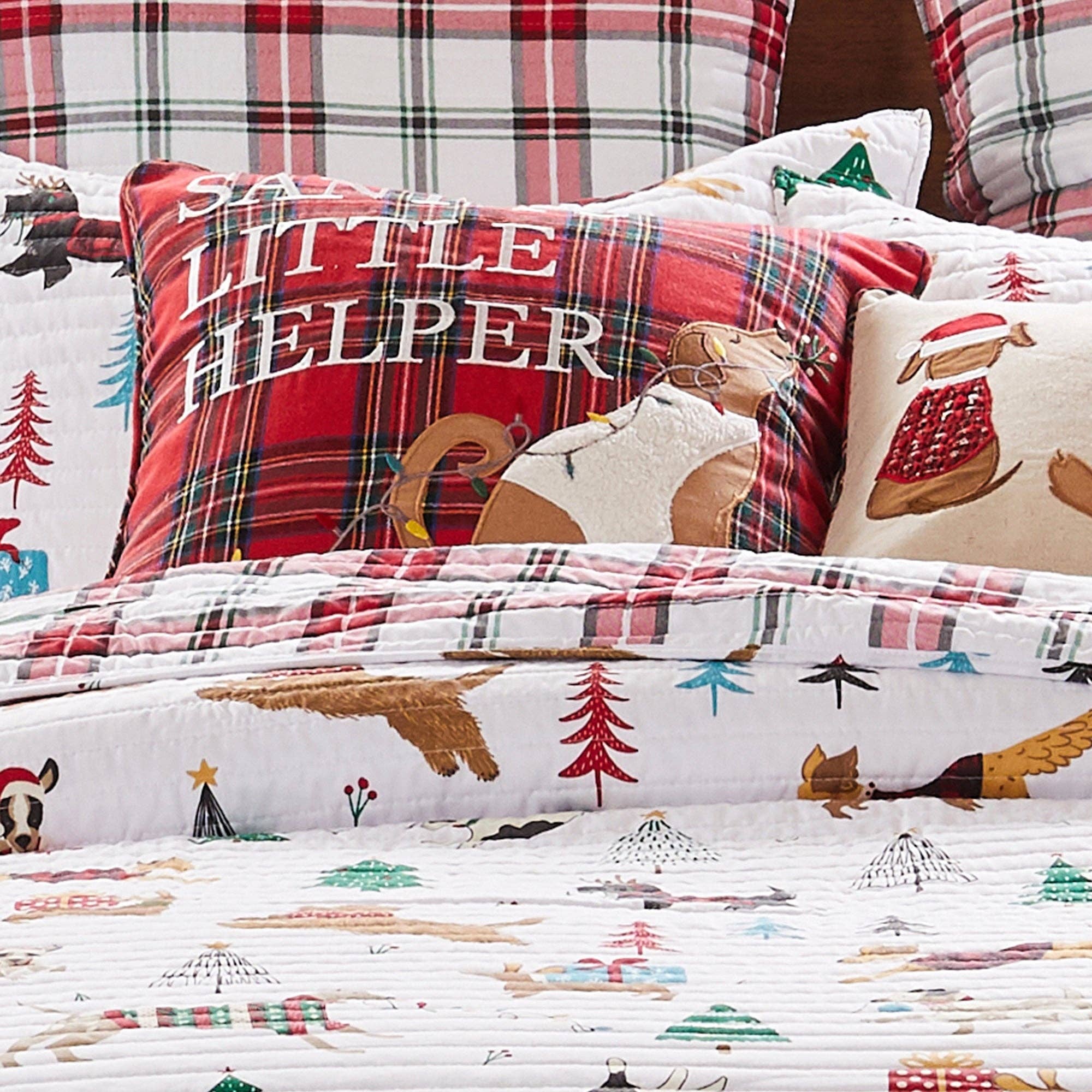 Levtex Home - Vente Coussin décoratif - Coussin Little Helper du père Noël de Jingle Paws1