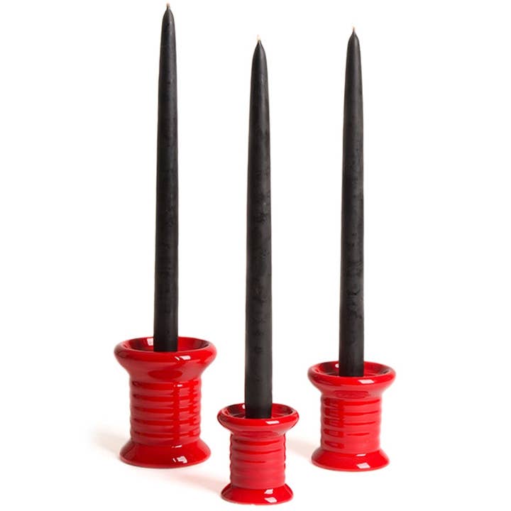 Spool Candlestick Medium voor wholesale door Bauer Pottery