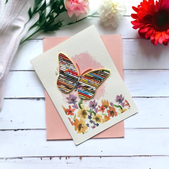 Loving Nature - Wholesale Gewone wenskaart - Upcycled handgemaakte kaart - gemaakt door kansarme ambachtslieden1