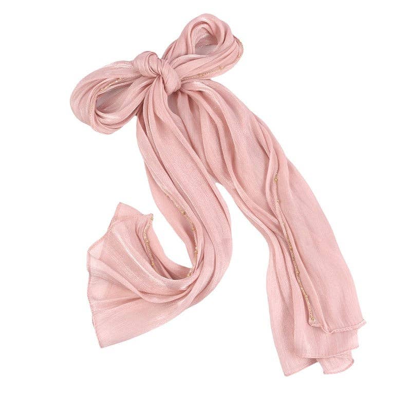 MoodGold - Wholesale Scarf - Women's - Fashion Solid Color Single Side Metal Chain Headscarf3