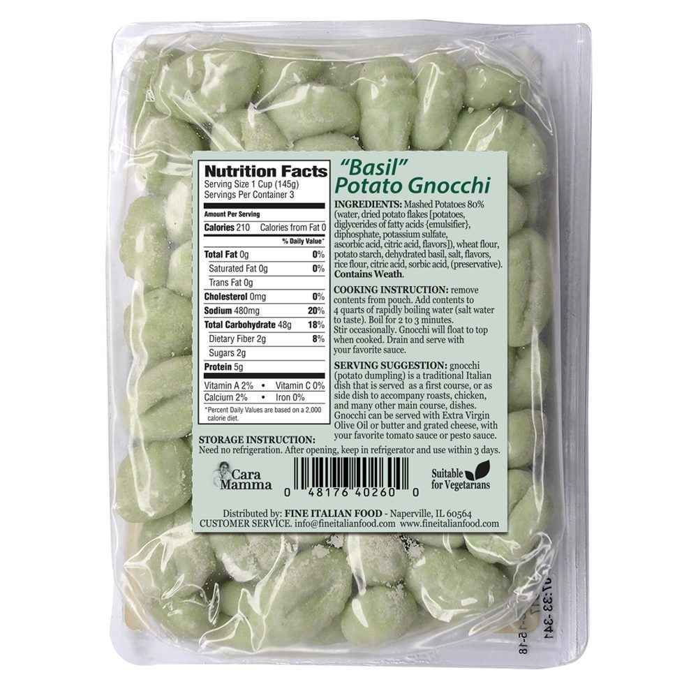 Fine Italian Food - Wholesale Pasta - Mantova Cara Mamma Potato Gnocchi with Basil, 1 lb.3
