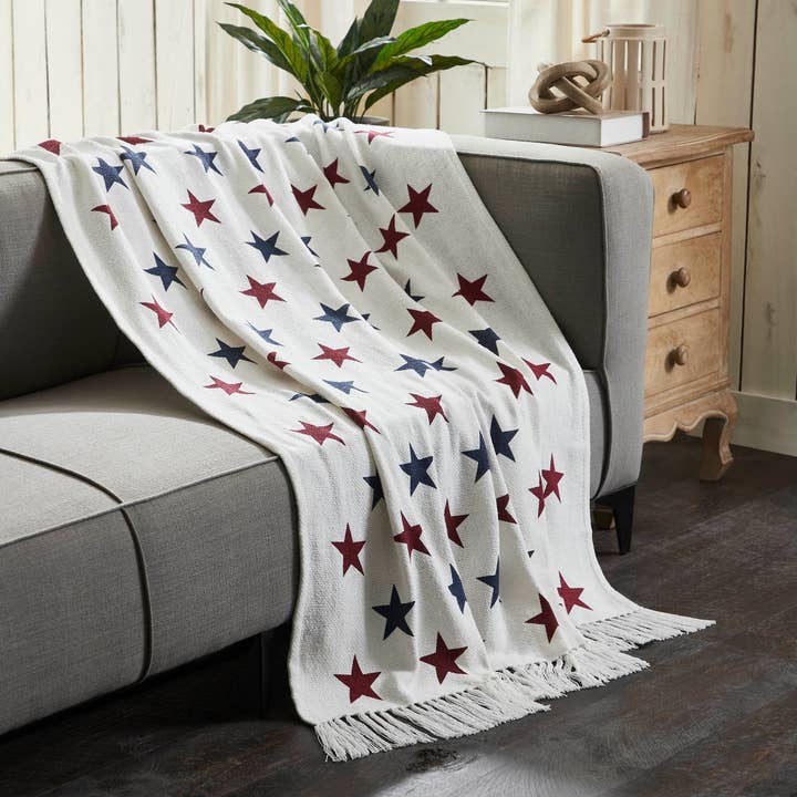 VHC Brands - Wholesale Throw Blanket - Celebration Stars Woven Throw 50x60