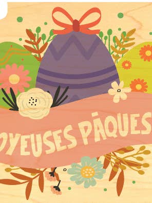 TRÄKORT / GLAD PÅSK LILA ÄGG för wholesale av Hironwoods